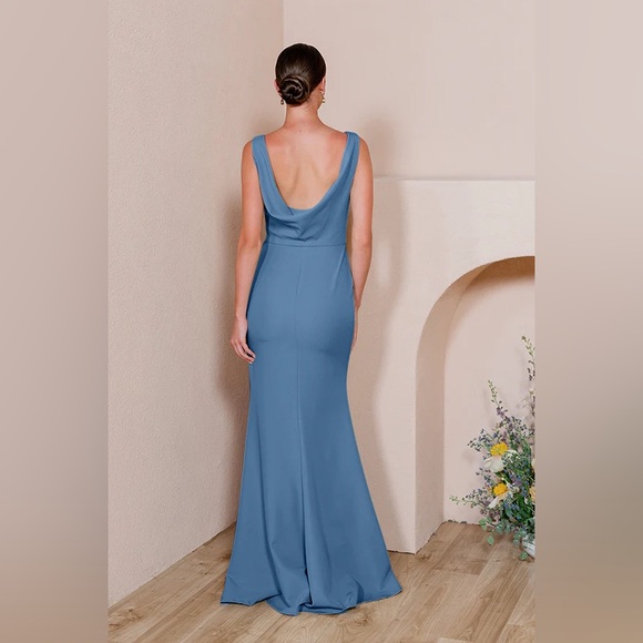 Blue Revelry Bridesmaid Dress (Dakota Crepe Dress) - Picture 2 of 5